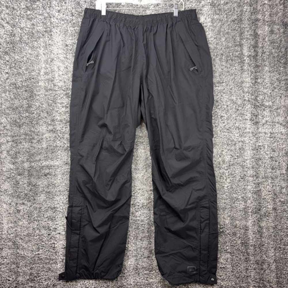REI Co-op Men's XXL 32L Rain‎ Pants E1 Elements Black Nylon Outdoor Hiking Pants